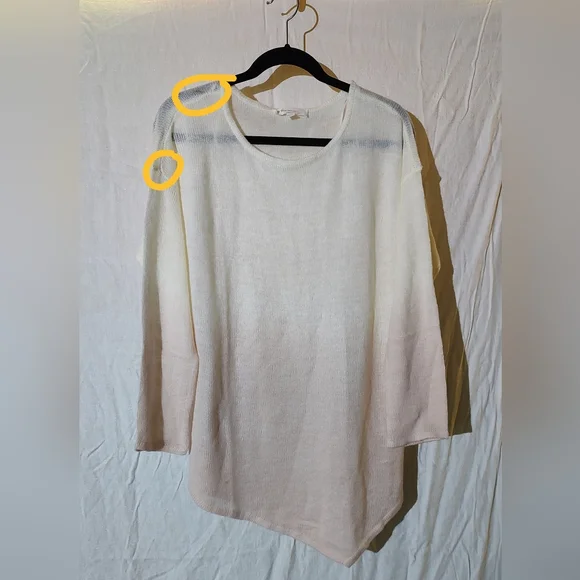 **SOLD** Vince Camuto Ombre Cream & Pink Pullover Scoop Neck Sweater Sz L - Picture 7 of 9